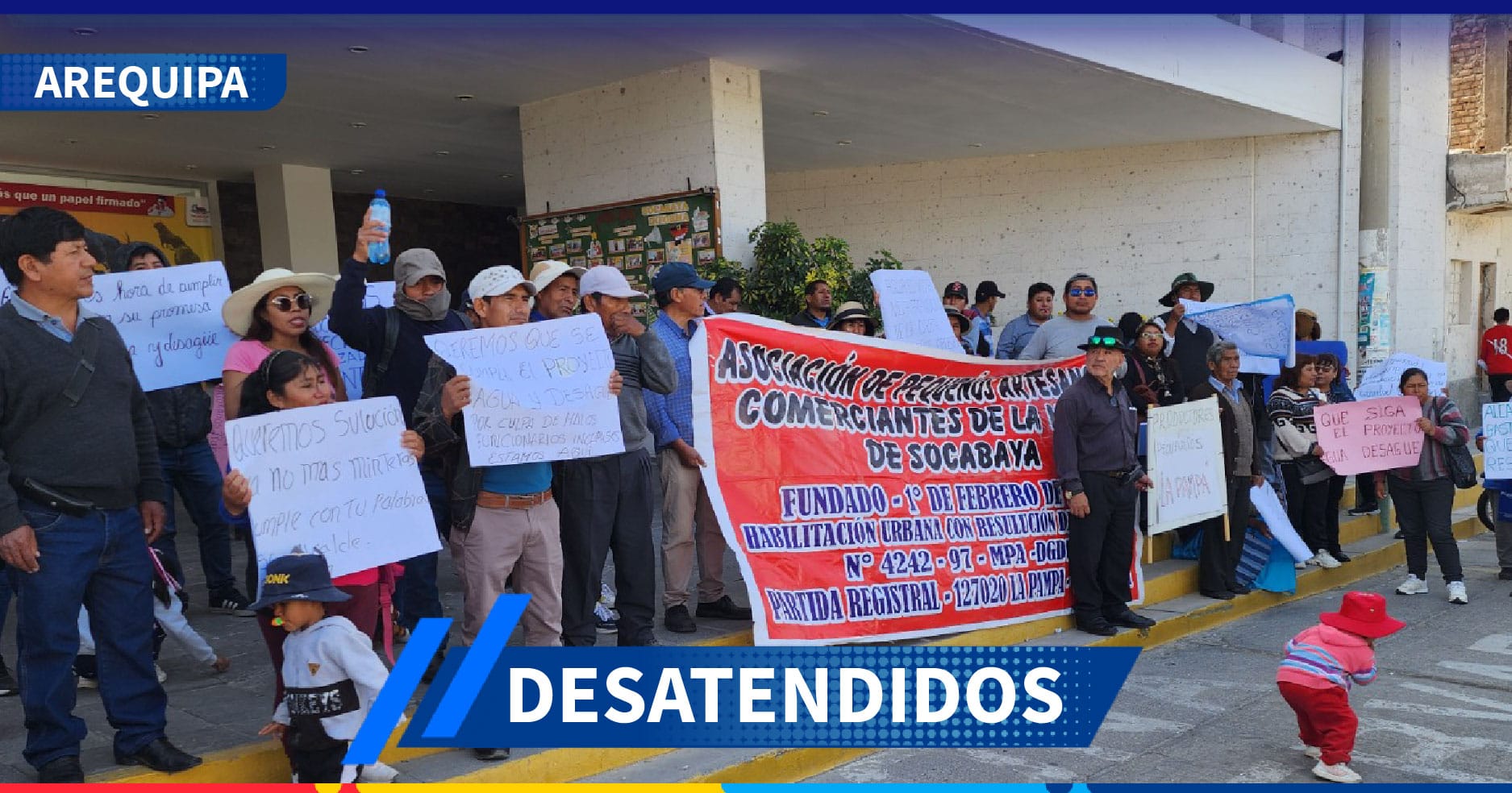Pobladores de Socabaya protestan por abandono de obras de saneamiento ...